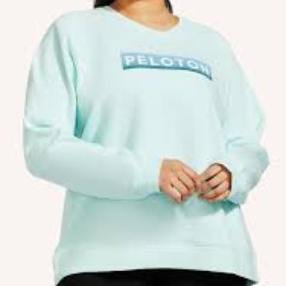 Peloton | Women's Sky Blue/Light Teal Crewneck Graphic Sweatshirt (Size Large)